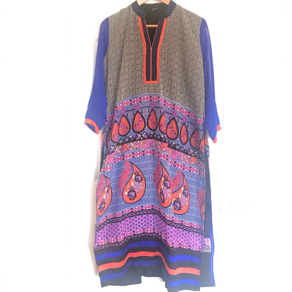 Colorful Indian boutique tunic top